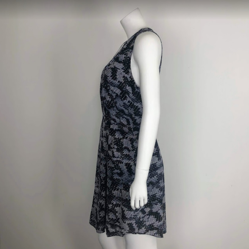 Rebecca Taylor Silk A-Line Geometric Abstract Gray - Picture 2 of 4